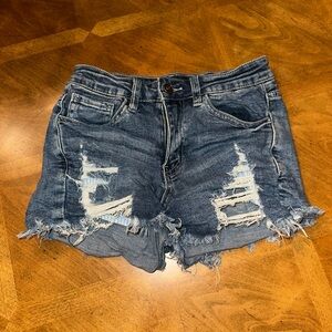 Fashion Nova Ripped Blue Jean Shorts